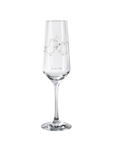 Mr. & Mrs. Panda Sektglas Mops Verliebt ohne Spruch in Transparent