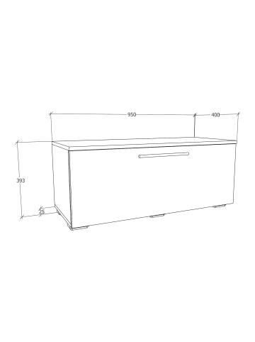 ebuy24 TV Tisch ArilaL 11 Weiß 95 x 40 cm