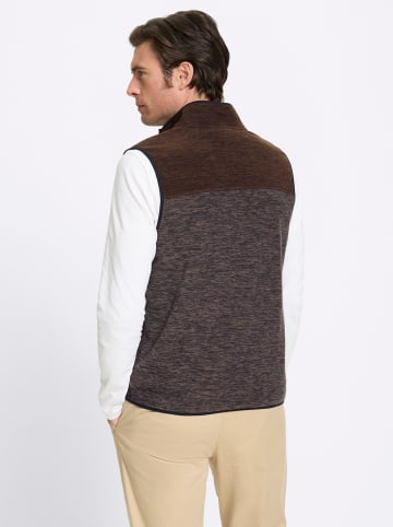 WITT WEIDEN Fleece-Weste in dunkeltaupe-meliert