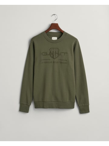 Gant Tonal Shield Rundhals-Sweatshirt in Grün