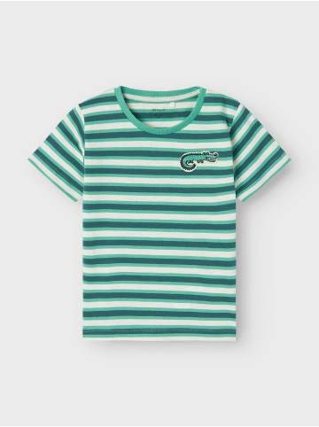 name it T-Shirt 2er-Set Print Design Rundhals Kurzarm in Grün-2