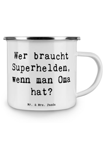 Mr. & Mrs. Panda Tasse Spruch Oma Heldin mit Spruch in Weiß