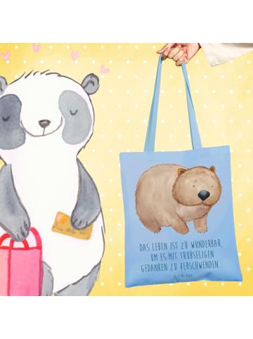 Mr. & Mrs. Panda Tragetasche Wombat mit Spruch in Sky Blue