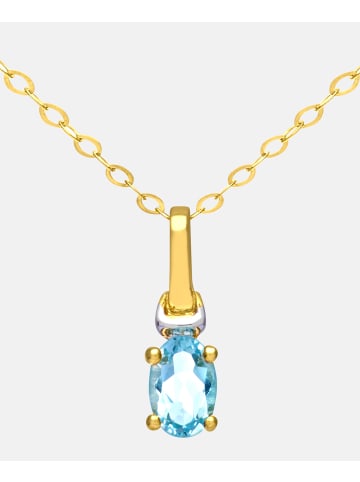 Diamant L'éternel Halskette mit Anhänger aus 375 Gelbgold mit Topas