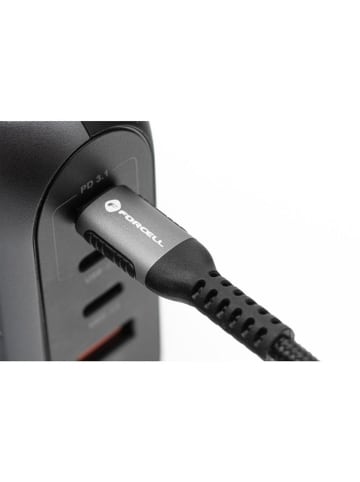 COFI 1453 Forcell Ladekabel USB-C auf USB-C F-Energy C263 0,25 m 240W in Transparent