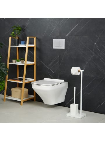 relaxdays WC Garnitur in Weiß - (B)23 x (H)66,5 x (T)18 cm