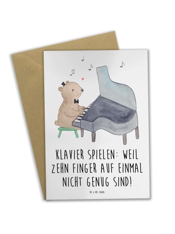 Mr. & Mrs. Panda Grußkarte Klavier Magie mit Spruch in Weiß