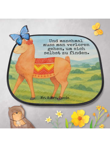Mr. & Mrs. Panda Sonnenblende Auto Alpaka Stolz Design mit Spruch in Weiß