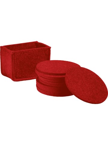 Erwin Müller Filz Untersetzer 13-teilig Beja in rot