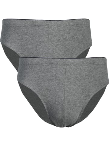 Erwin Müller Baumwolle, Single-Jersey Slip 2er-Pack in grau meliert