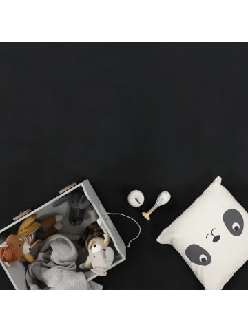 KADIMA DESIGN Hochflor Teppich waschmaschinenwaschbar Unifarben  Schlafzimmer in Schwarz