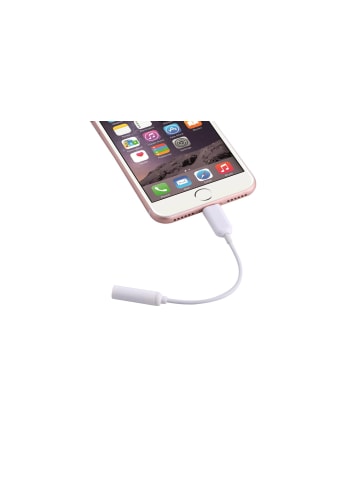 Platyne Audioadapter Lightning-Stecker auf Klinkenbuchse in Weiß