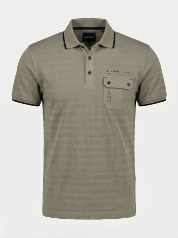 KOROSHI Normal fancy basic nautical polo in khaki
