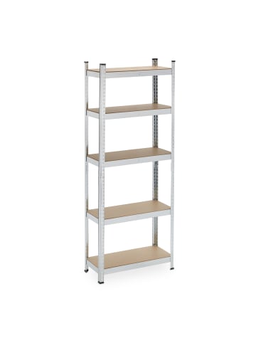 relaxdays Schwerlastregal in Silber- (B)70 x (H)180 x (T)30 cm
