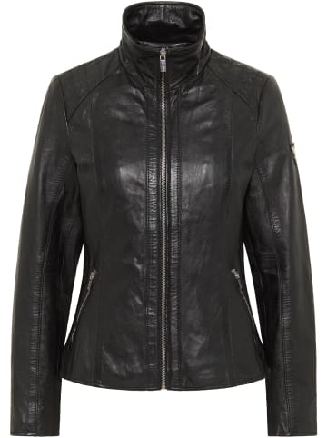 Carlo Colucci Lederjacke Raven in Schwarz