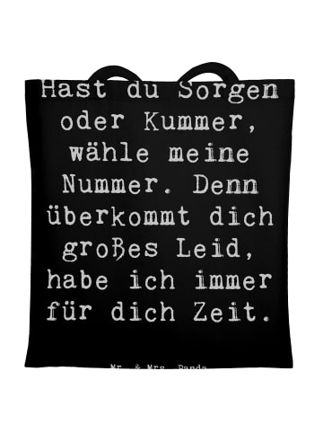 Mr. & Mrs. Panda Tragetasche Schutz Rufnummer mit Spruch in Schwarz