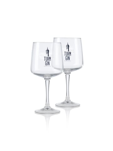 Turm Gin Copa Glas mit Logo und Schriftzug - 720 ml - 2er-Set