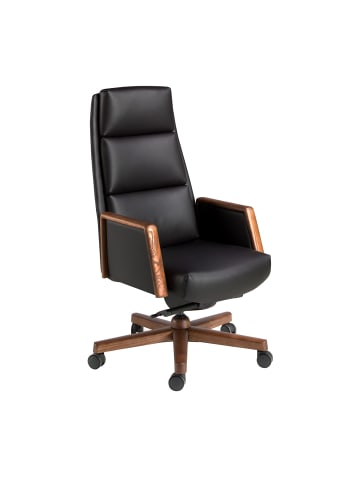 Angel Cerdá Büro-Drehstuhl 4214 in Walnuss / Schwarz – (B)68 x (H)70 x (T)120 cm