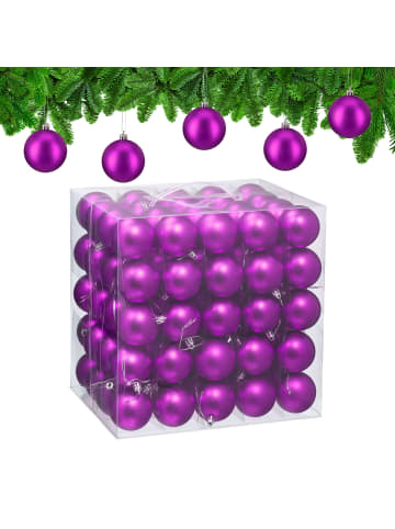 relaxdays 100 x Weihnachtskugeln Set in Pink