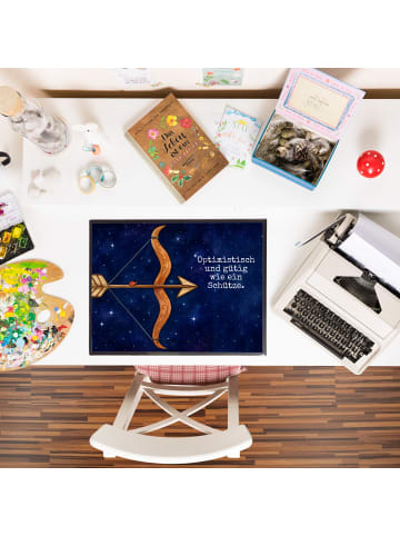 Mr. & Mrs. Panda tischpad Sternzeichen Schütze Design mit Spruch in Weiß