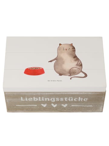 Mr. & Mrs. Panda kiste holz Katze Fressen ohne Spruch in Weiß