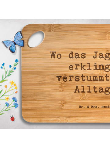 Mr. & Mrs. Panda Schneidebrett Spruch Jagdhorn Melodie mit Spruch in Braun