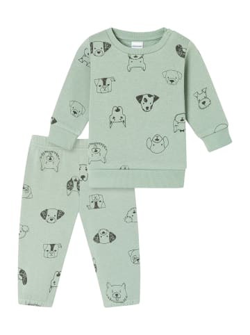 Schiesser Pyjama Baby Anzug Langarm in oliv