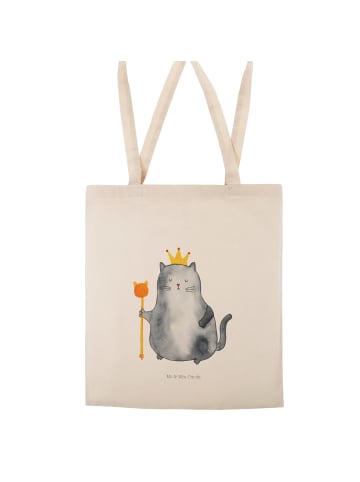 Mr. & Mrs. Panda Tasche Katze König ohne Spruch in Creme