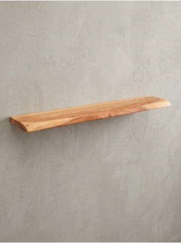 KADIMA DESIGN Wandregal mit Baumkante Massivholz 80 cm, Design Schweberegal