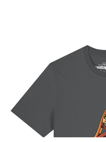 wat? Apparel T-Shirt Tennisschläger in Grau