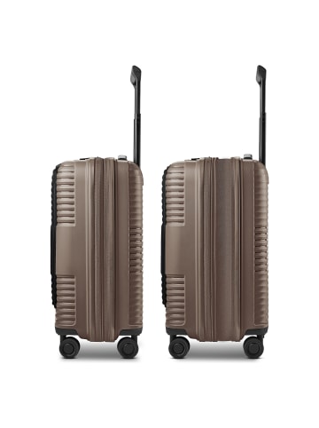 Redolz Essentials 17 2.0 4 Rollen Kabinentrolley 55 cm Laptopfach mit Dehnfalte in taupe