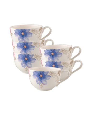 Villeroy & Boch 6er Set Frühstückstassen Mariefleur Gris Basic 290 ml in bunt