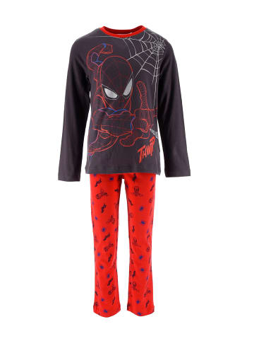 Spiderman 2tlg. Outfit: Schlafanzug Pyjama Langarmshirt und Hose in Grau