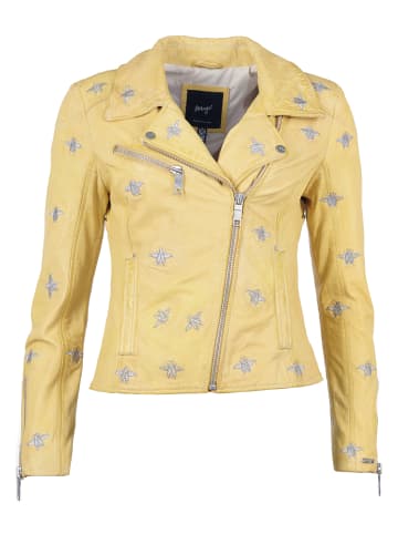 Maze Lederjacke Blackridge in lemon