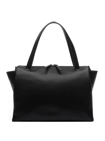 SID & VAIN Leder-Henkeltasche echt Leder Handtasche Schultertasche schwarz ATLANTA in schwarz