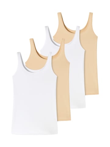 UNCOVER BY SCHIESSER Unterhemd / Tanktop Cotton in Weiß / Sand