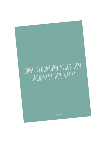 Mr. & Mrs. Panda Postkarte Tenorhorn Witz mit Spruch in Meeresbrise