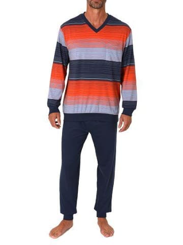 NORMANN langarm Schlafanzug Bündchen Streifen - 80418 in rot