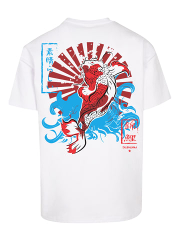 F4NT4STIC Herren T-Shirt Oversized PLUS SIZE Japan Koi in weiß