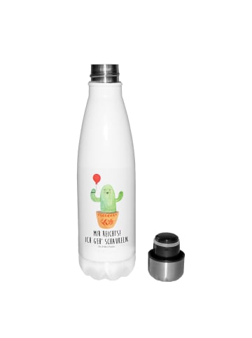 Mr. & Mrs. Panda Wasserflasche Kaktus Luftballon mit Spruch in Weiß