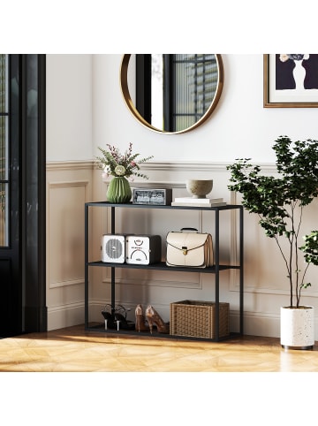 HOMCOM Konsolentisch in Schwarz 90L x 30B x 75H cm
