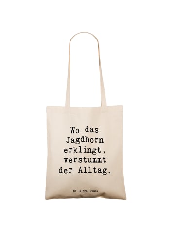Mr. & Mrs. Panda baumwoll shopper Spruch Jagdhorn Melodie mit Sp... in Creme