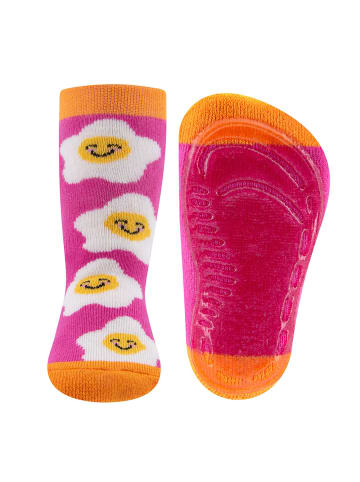 ewers 2er-Set Stoppersocken ABS 2er Pack Küken/Spiegeleier in mandarine-pink