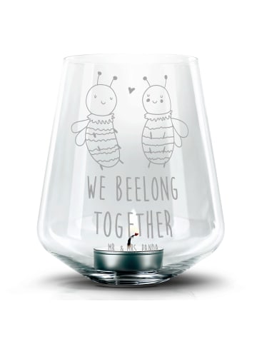 Mr. & Mrs. Panda Windlicht Glas Biene Verliebt mit Spruch in Transparent