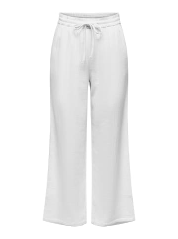 JACQUELINE de YONG Palazzo Leinenhose mit weitem Bein und Kordelzug in Weiß