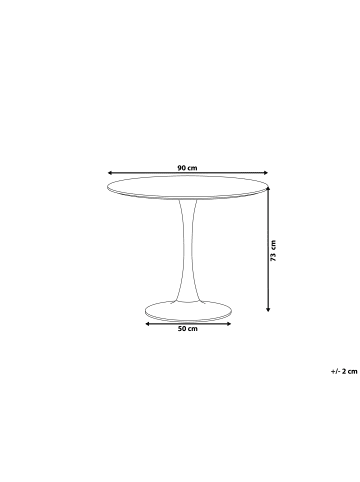 Beliani Esszimmertisch BOCA in Weiß - (W) 90 x (H) 73 x (L) 90 cm