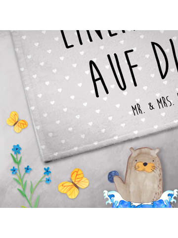 Mr. & Mrs. Panda Handtuch Toast Party mit Spruch in Grau Pastell