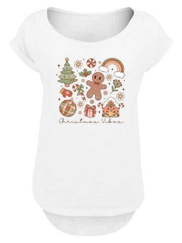 F4NT4STIC Long Cut T-Shirt Weihnachten Vibes Cozy Cute Winter in weiß