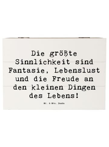 Mr. & Mrs. Panda kiste holz Spruch Sinnlichkeit und Freude mit S... in Weiß