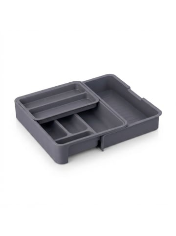 relaxdays Besteckkasten in Dunkelgrau - (B)23,5 x (H)6,5 x (T)31,5 cm